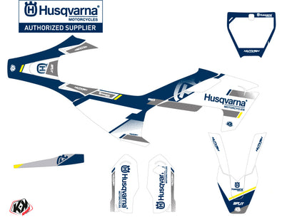 Husqvarna TC 85 Dirt Bike Split Grafikset Weiß Blau