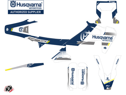 Husqvarna 250 TE Dirt Bike Split Grafik-Kit Weiß Blau
