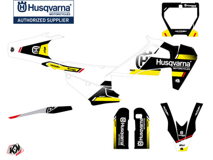 Husqvarna 450 FS Dirt Bike Split Grafikset Schwarz Gelb