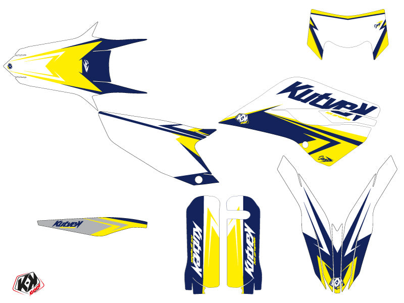 Husqvarna 300 TE Dirt Bike Stage Grafik-Kit Weiß Gelb