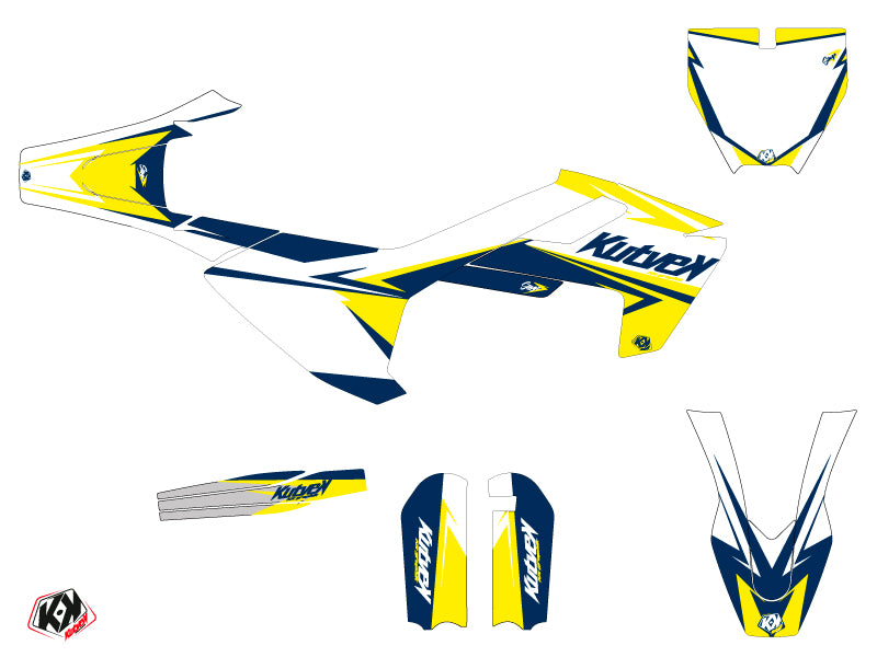 Husqvarna TC 65 Dirt Bike Stage Grafik-Kit Weiß Gelb