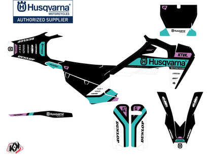 Husqvarna FC 250 Dirt Bike Starter-Grafikset Türkis