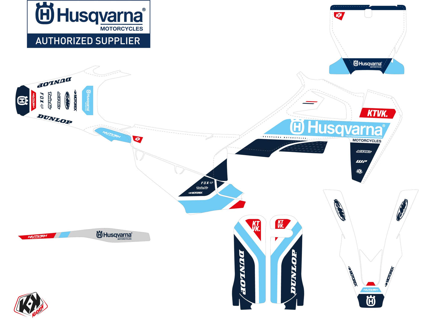 Husqvarna FC 350 Dirt Bike Starter-Grafikset Blau