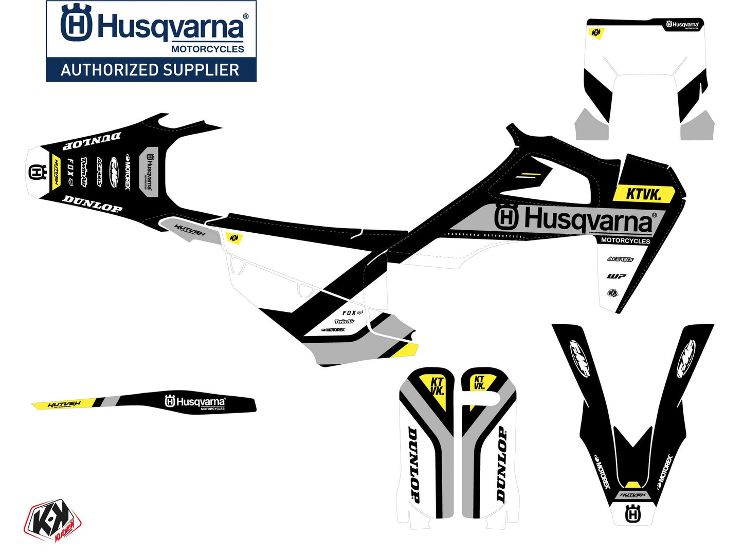 Husqvarna 350 FE Dirt Bike START Grafik-Kit Gelb
