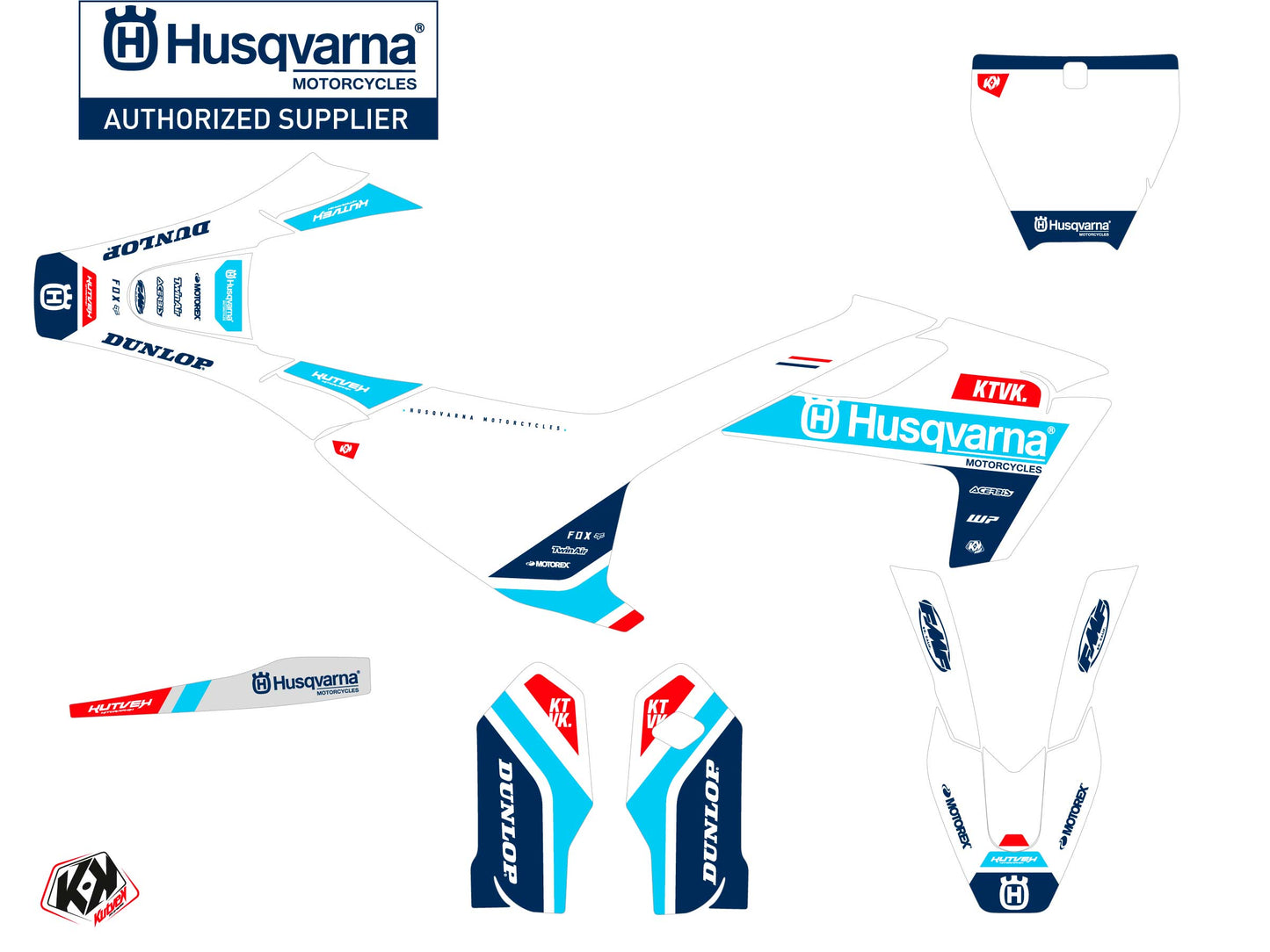 Husqvarna TC 85 Dirt Bike Starter-Grafikset Blau