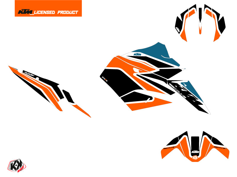 KTM Duke 890 R Street Bike Storm Grafikkit Orange Blau