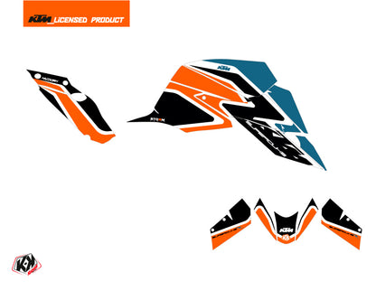 KTM Super Duke 1290 R Straßenmotorrad Storm Grafikkit Orange Blau