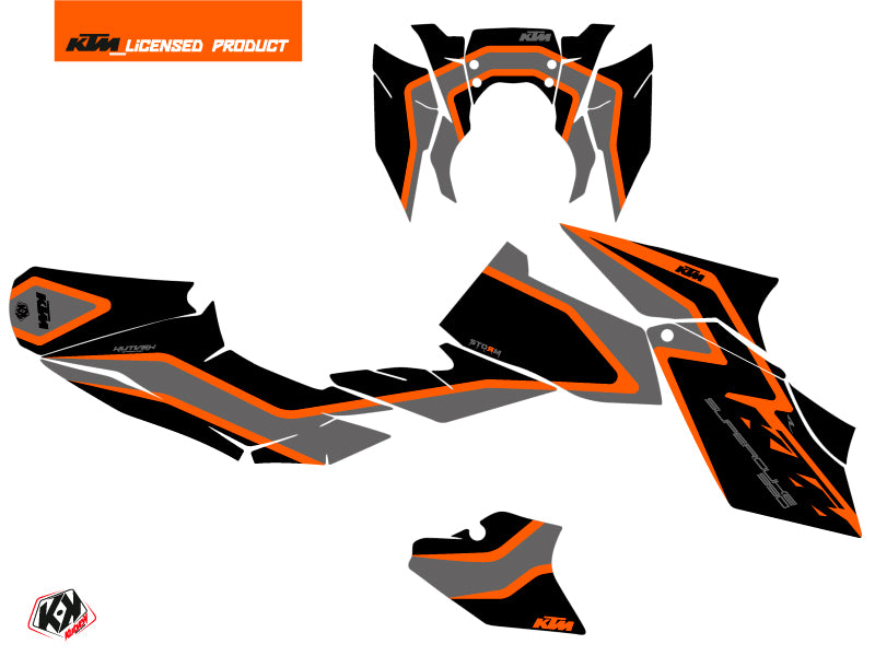 KTM Super Duke 990 R Straßenmotorrad Storm Grafikkit Schwarz Orange