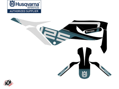 Husqvarna Svartpilen 125 Street Bike Straight Grafik-Kit Blau Weiß