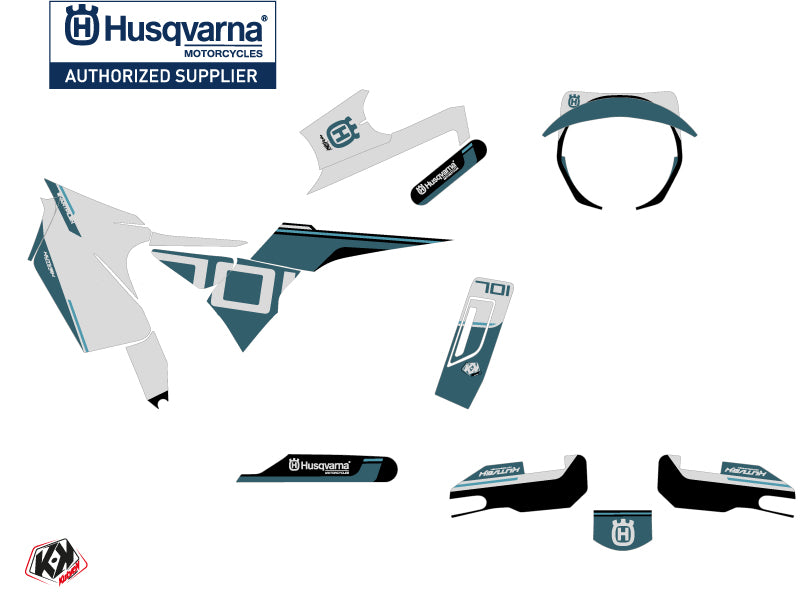 Husqvarna Svartpilen 701 Street Bike Straight Grafik-Kit Blau Weiß