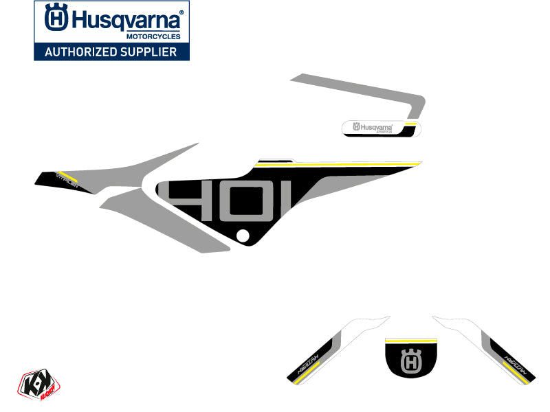 Husqvarna Vitpilen 401 Street Bike Straight Grafik-Kit Grau Schwarz