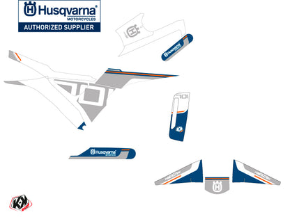 Husqvarna Vitpilen 701 Street Bike Straight Grafik-Kit Weiß Blau