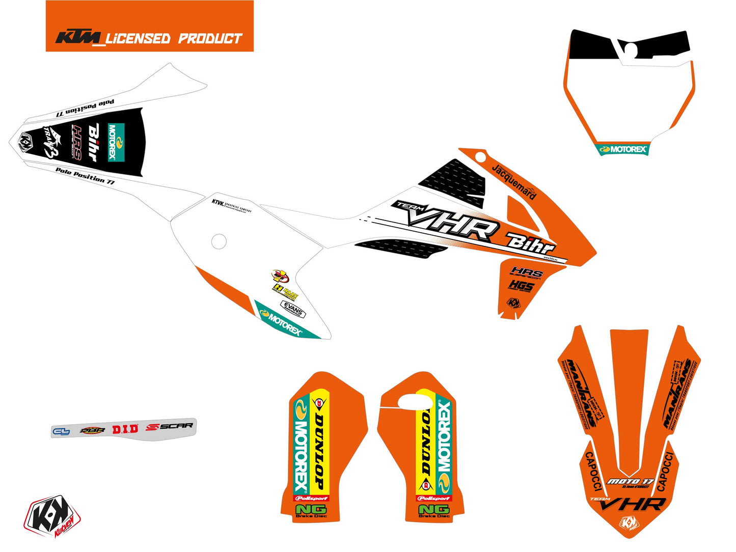 KTM 50 SX Dirt Bike Global Replica Team VHR K22 Kit Blau