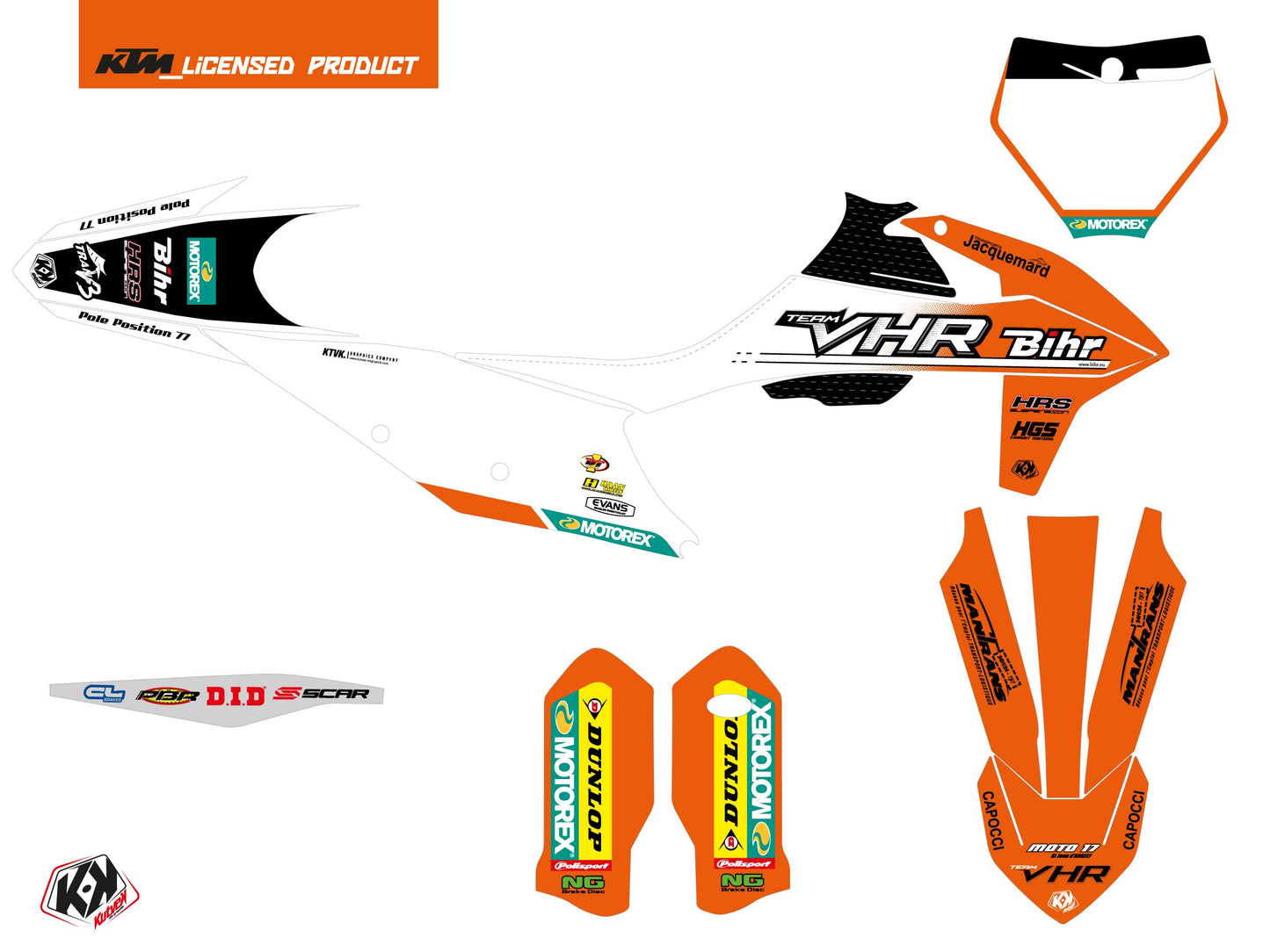 KTM 350 SXF Dirt Bike Replica Team VHR K22 Grafikkit