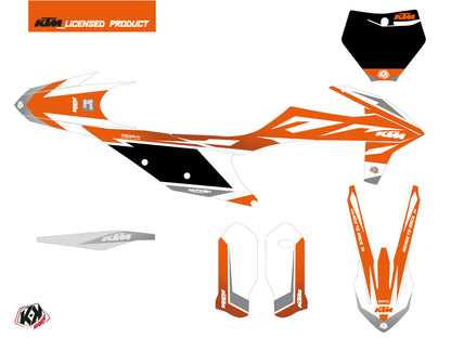 KTM 250 SXF Dirt Bike Trophy Grafikkit Orange Weiß
