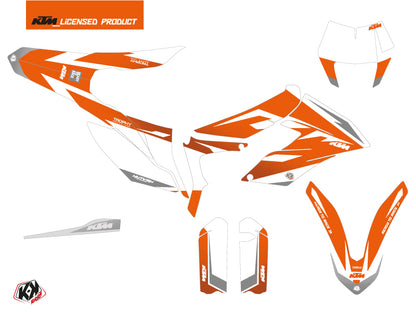 KTM 350 FREERIDE Dirt Bike Trophy Grafikkit Orange Weiß