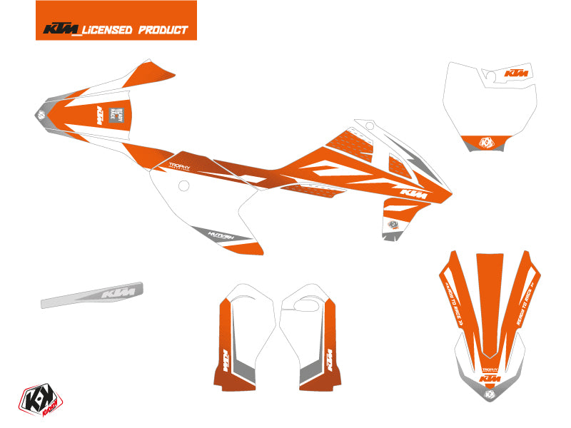 KTM 50 SX Dirt Bike Trophy Grafikkit Orange Weiß