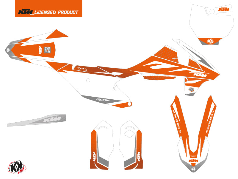 KTM 85 SX Dirt Bike Trophy Grafikkit Orange Weiß