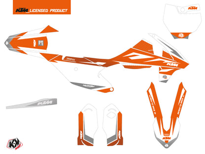 KTM 85 SX Dirt Bike Trophy Grafikkit Orange Weiß